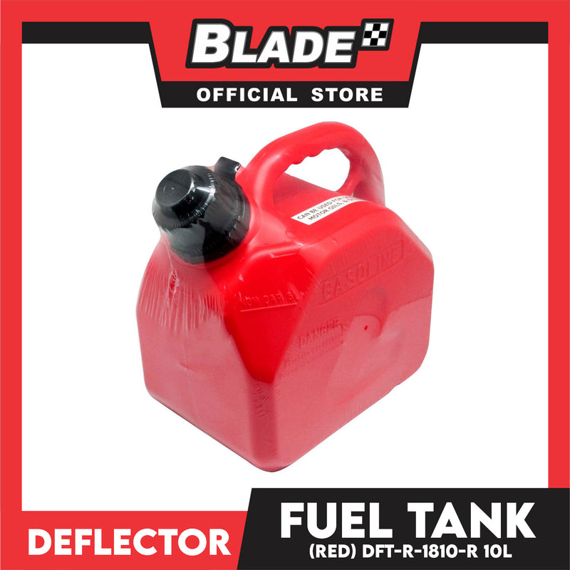 Deflector Fuel Tank DFT-1810-R 10L Capacity & Anti-Child Lock Nozzle (Red) used for Gasoline, Diesel, Kerosene, Engine Oil and Other Types of Fuels and Chemicals
