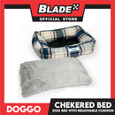Doggo Checkered Dog Bed (Medium) Pet Bed with Removable Cushion
