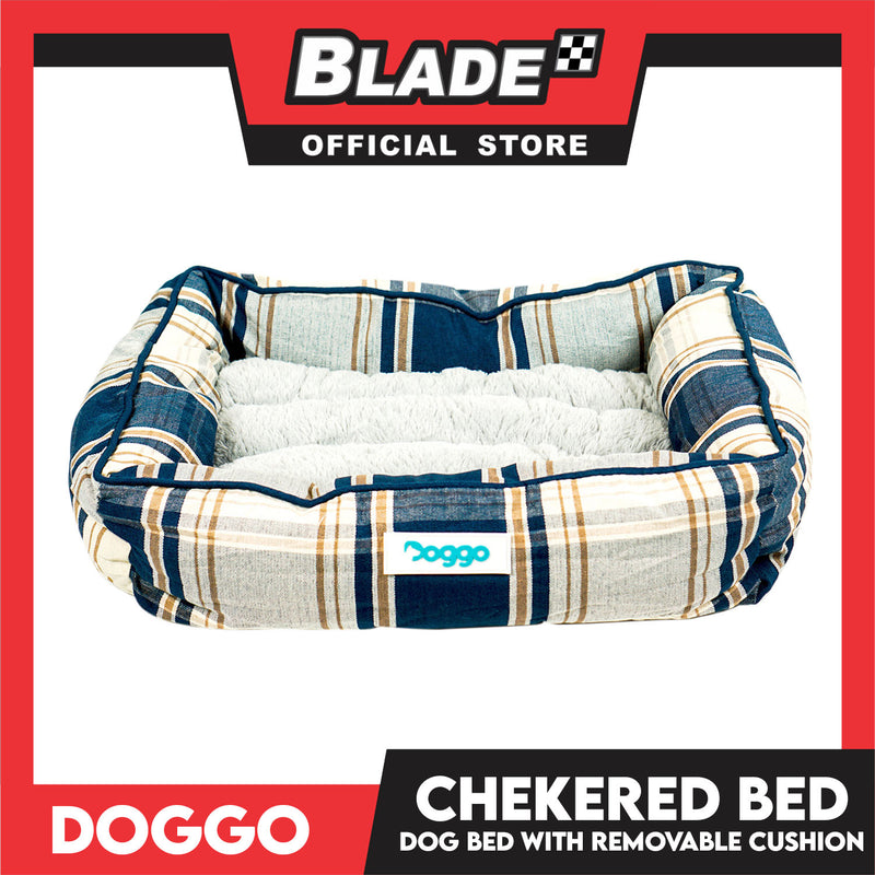 Doggo Checkered Dog Bed (Extra Large) Pet Bed With Removable Cushion