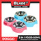 Doggo Glossy 2 in 1 Bowl (Blue) Thick Plastic Material Detachable Pet Feeding Bowl