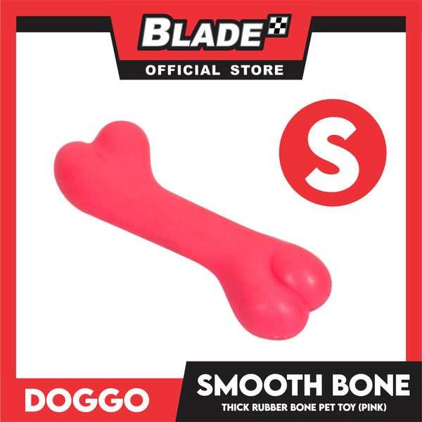Doggo Smooth Bone (Pink) Small Size Thick Rubber Material Dog Toy