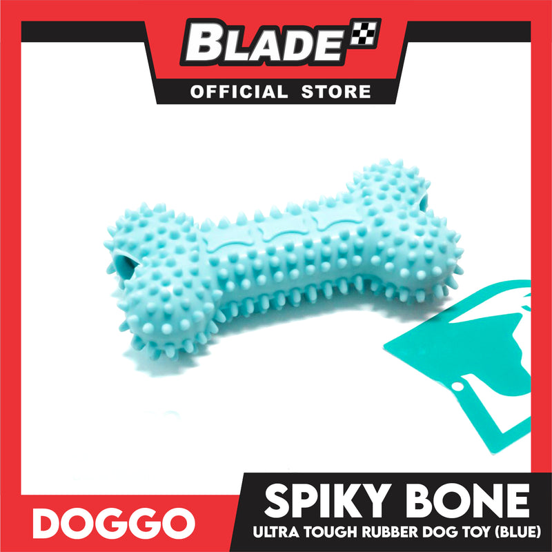 Doggo Spiky Bone (Blue) Ultra Tough Rubber Dog Toy