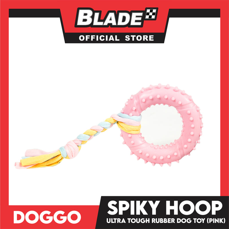 Doggo Spiky Hoop (Pink) Ultra Tough Rubber Pet Toy