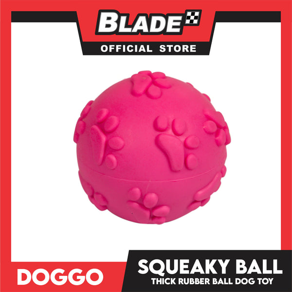 Doggo Squeaky Ball (Pink) Thick Rubber Material Pet Toy