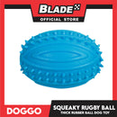 Doggo Dog Toy Squeaky Rugby Ball Thick Rubber (Blue)
