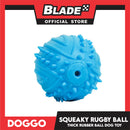 Doggo Dog Toy Squeaky Rugby Ball Thick Rubber (Blue)