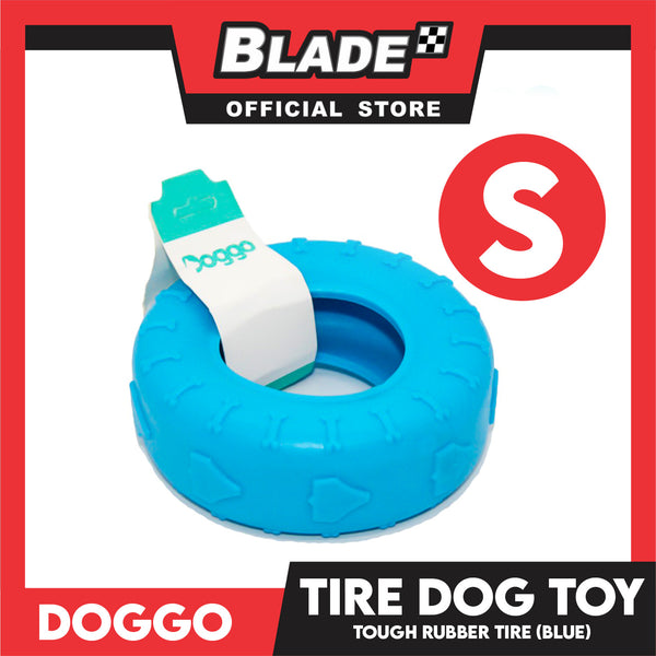 Doggo Tire (Blue) Small Size Ultra Tough Rubber Dog Toy
