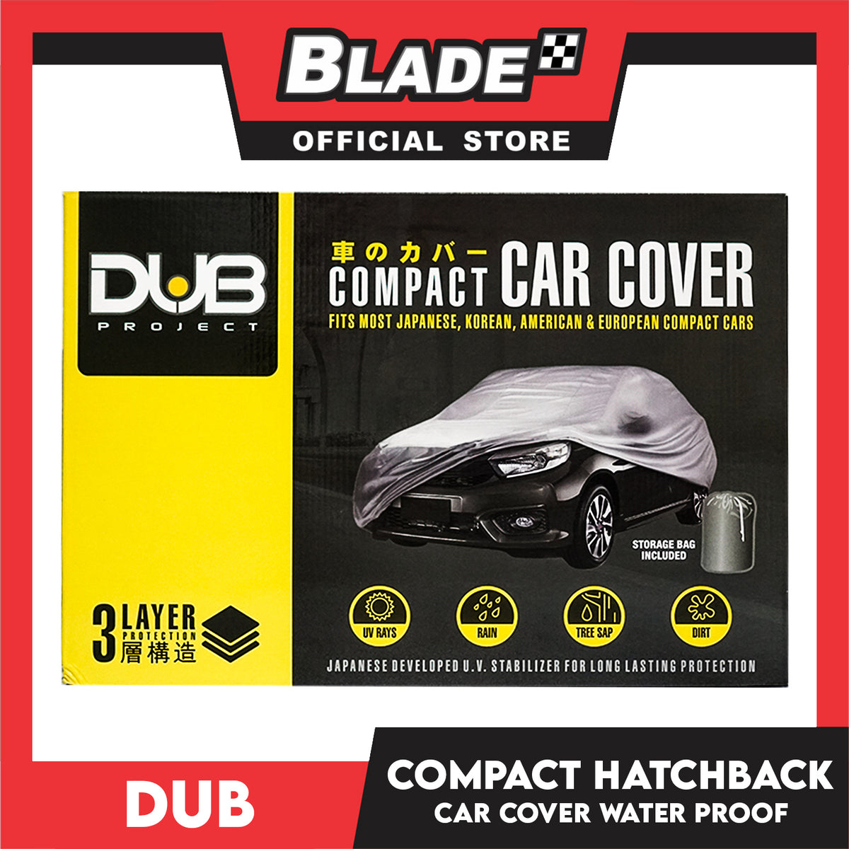 Dub Car Cover Water Resistant Hatchback