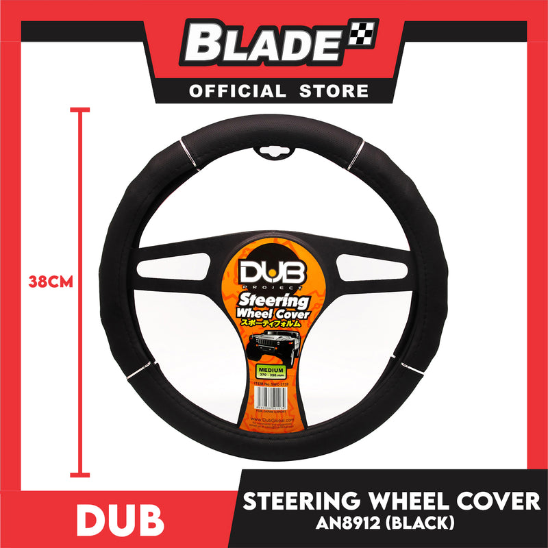 Dub Steering Wheel Cover AN8912 (Black) for Toyota, Mitsubishi, Honda, Hyundai, Ford, Nissan, Suzuki, Isuzu, Kia, MG and more