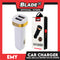Emy MY-121 2.4A Dual USB Car Charger with USB Data Line 1000mm (White) for Android and iOS Devices