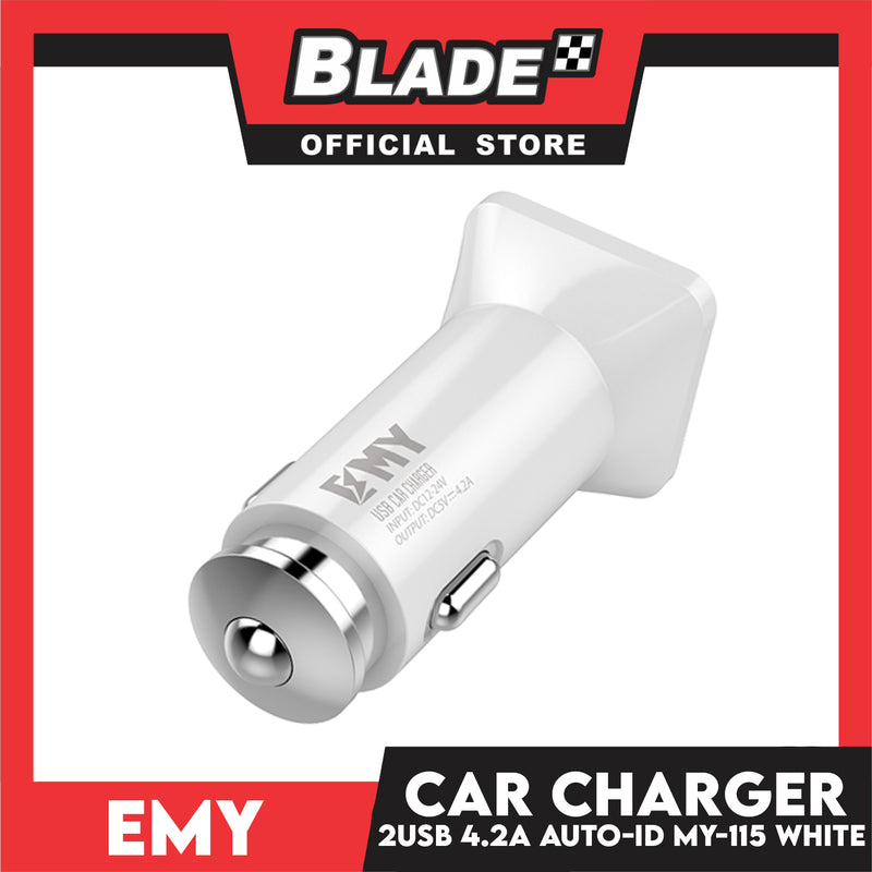 Emy Car Charger 2-Port USB 4.2A Max Output MY-115 (White)