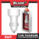 Emy Car Charger 3 USB 4.2A Auto-ID MY-117 (White) for Android and iOS- Samsung, Huawei, Xiaomi, Oppo, Apple Devices