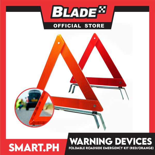 Early Warning Device Philippines Made(Red/Orange)- Pack Foldable Car Roadside Emergency Kit, Dual Warning Reflective Triangle Warning Sign Car Hazard Road Emergency Breakdown Board