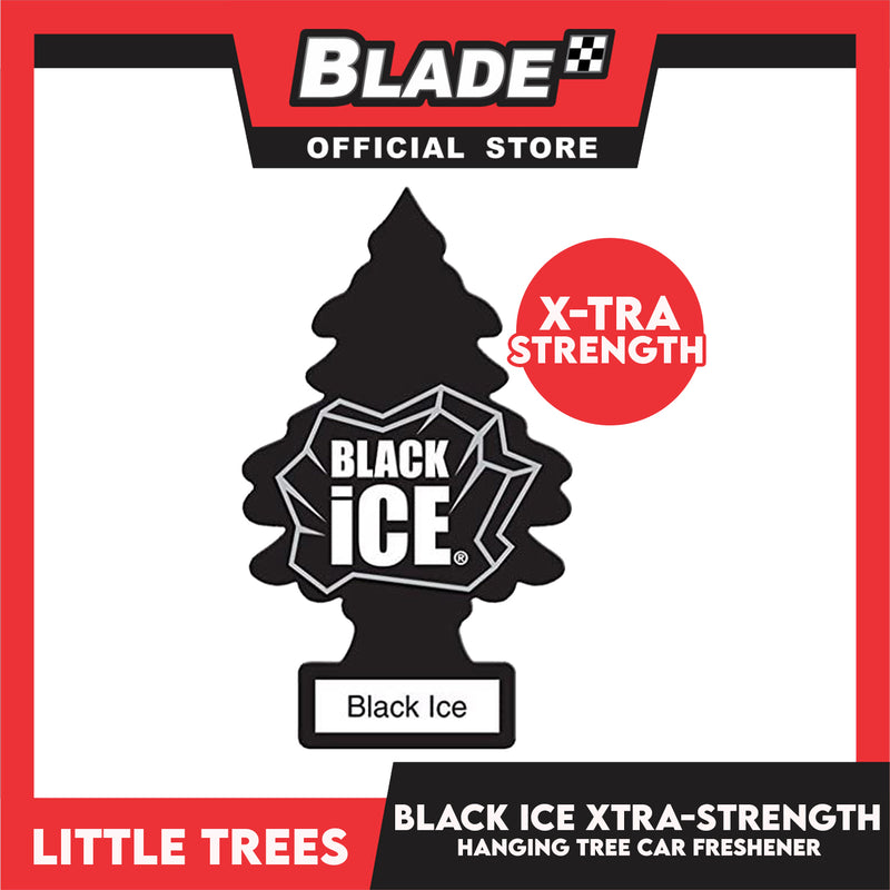 4pcs Little Trees Car Air Freshener 10155 (Black Ice) Hanging Tree Provides Long Lasting Scent