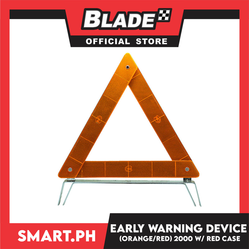 Early Warning Device Philippines Made 2000 (Red/Orange) with Red Case - Pack Foldable Car Roadside Emergency Kit, Dual Warning Reflective Triangle Warning Sign Car Hazard Road Emergency Breakdown Board