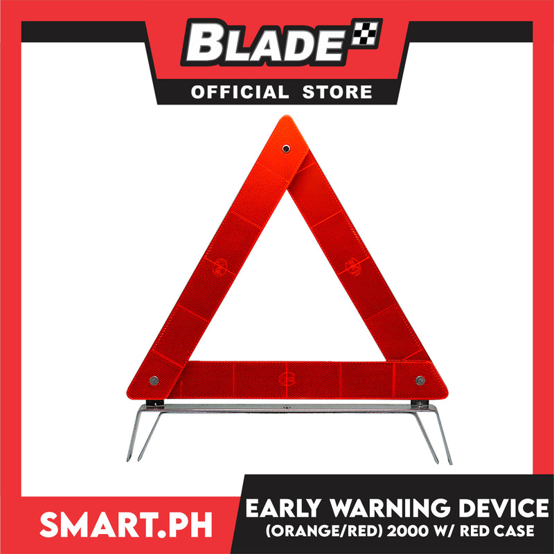Early Warning Device Philippines Made 2000 (Red/Orange) with Red Case - Pack Foldable Car Roadside Emergency Kit, Dual Warning Reflective Triangle Warning Sign Car Hazard Road Emergency Breakdown Board