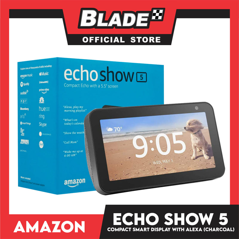 Amazon Echo Show 5 Compact Echo With 5.5' Screen, Smart Display With Alexa (Charcoal)