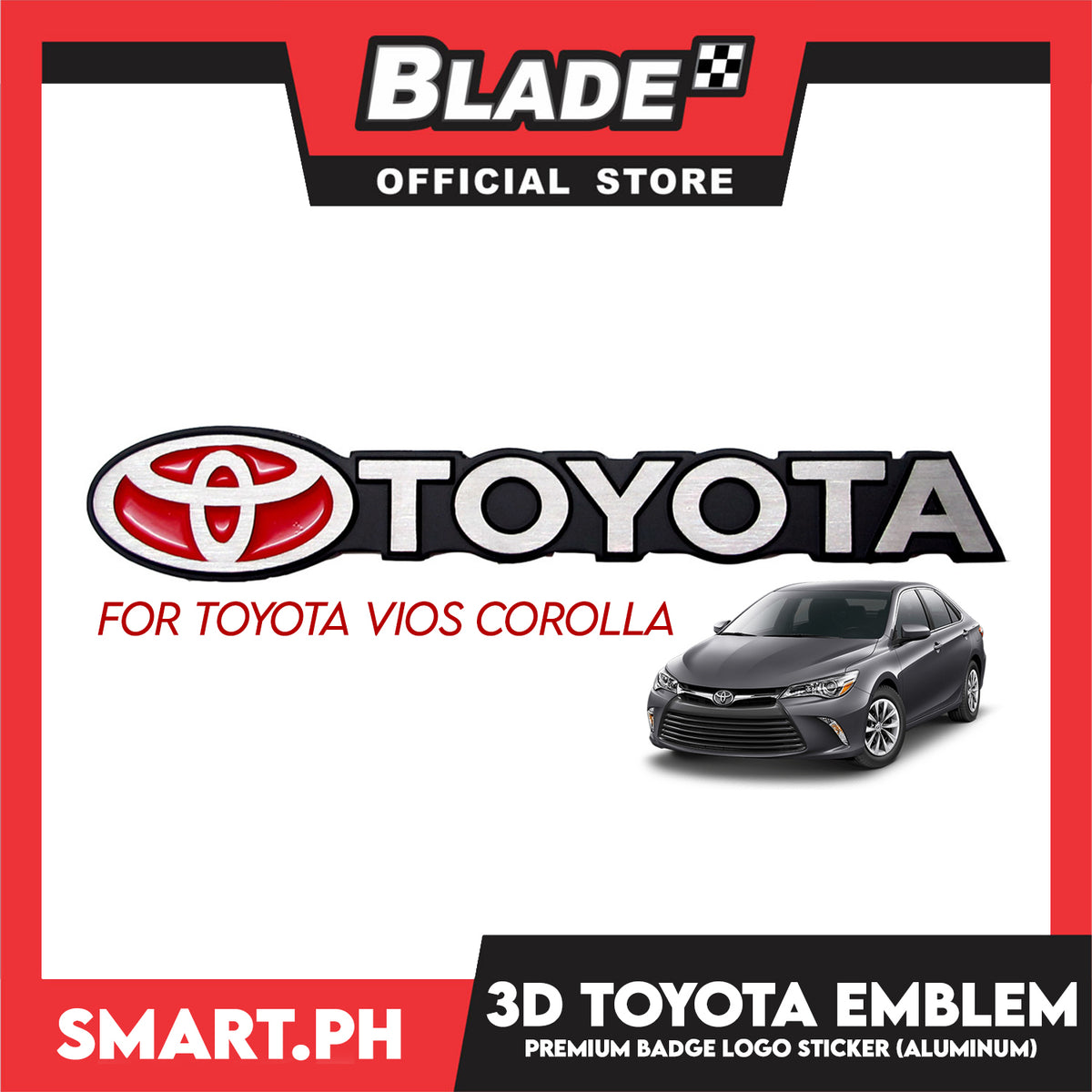 Auto Car 3D Emblem Premium Logo Badge Sticker Decals with Adhesive for Toyota Vios Carolla 15cm 3D-030 (Toyota)