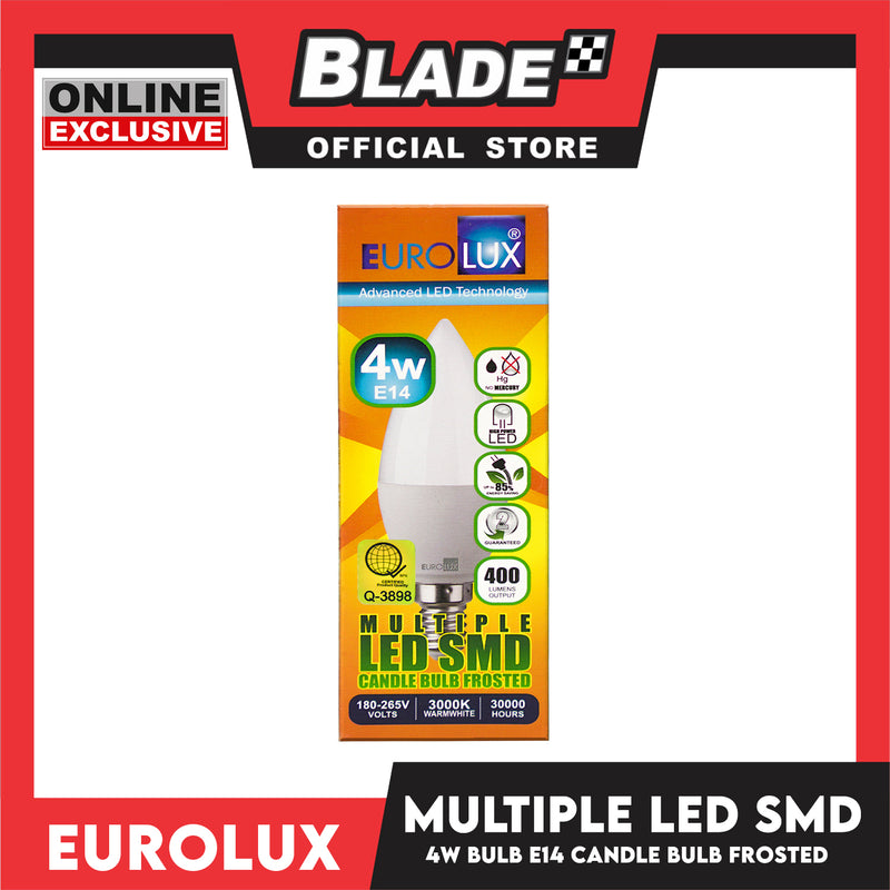 Eurolux Multiple LED SMD Candle Bulb Frosted E-14 4Watts 400 Lumens 3000k Warmwhite