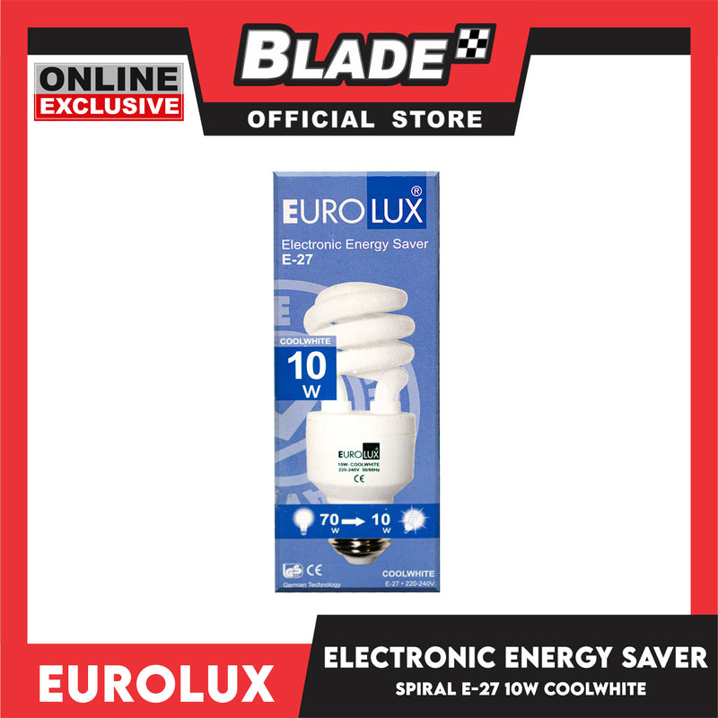 Eurolux Led Bulb Spiral 10W Cool White E-27 Electronic Energy Saver 220-240V