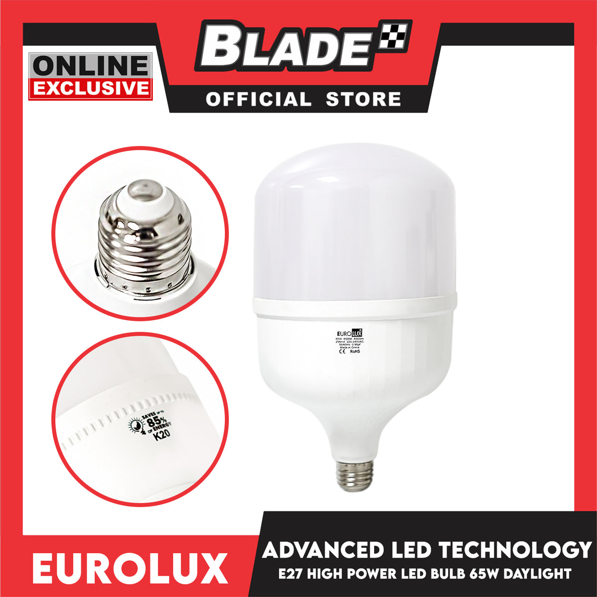 Eurolux LED Bulb High Power 6500K 65W Daylight