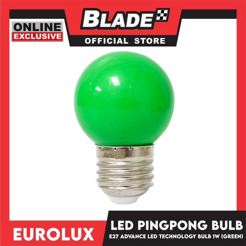 Eurolux LED Bulb E27 Ping-Pong Bulb 1W Green