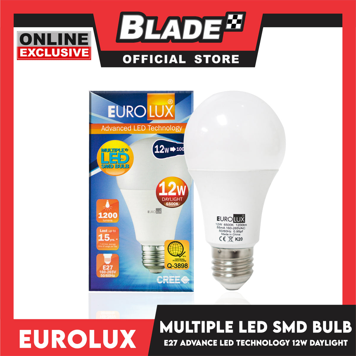 Eurolux LED SMD Bulb E27 12W 6500K Daylight