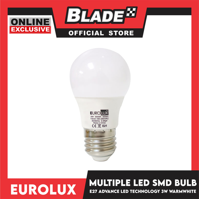 Eurolux LED SMD Bulb E27 3W 3000k Warmwhite
