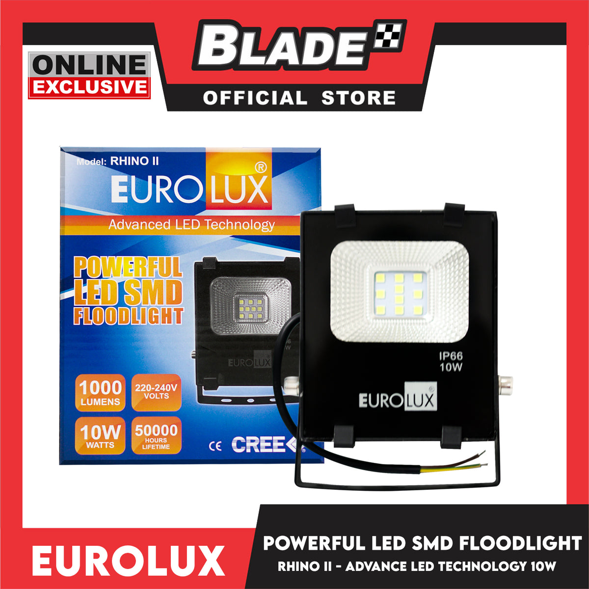 Eurolux Rhino II LED SMD Floodlight 1000 lumens 10 Watts (Daylight)