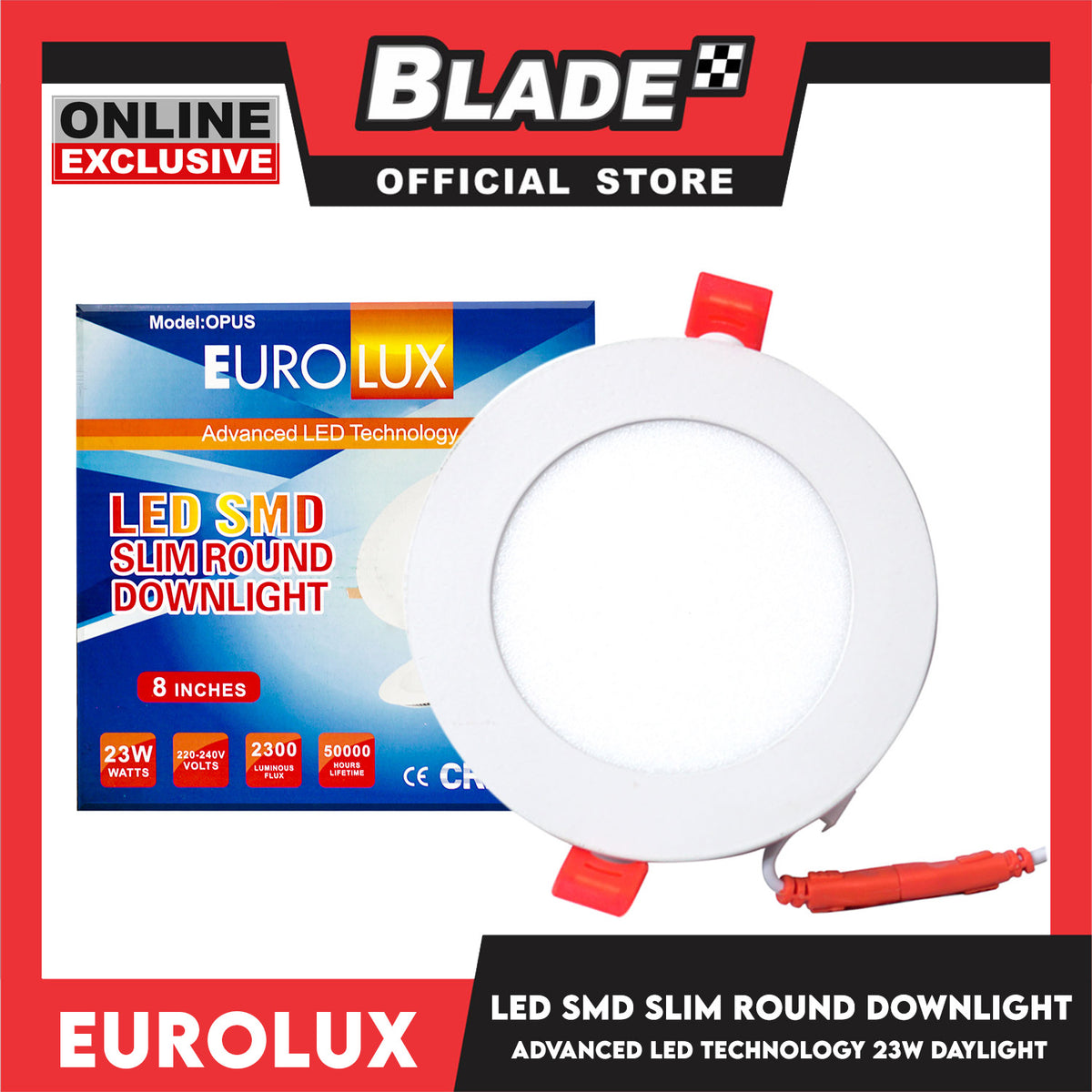 Eurolux OPUS LED SMD Slim Round Downlight 8 Inches 2300 lumens 23 watts (Daylight)