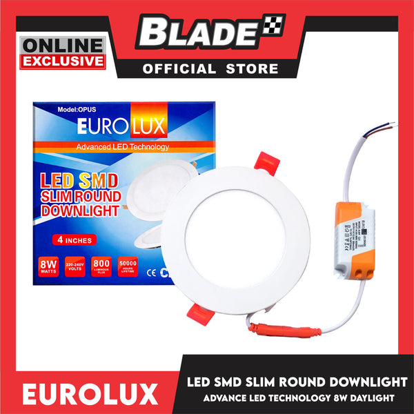 Eurolux OPUS LED SMD Slim Round Downlight 4 Inches 800 lumens 8watts (Daylight)