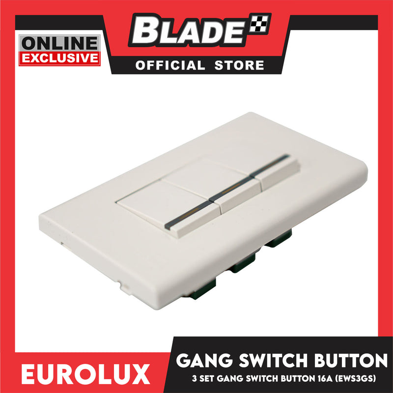 Eurolux Wiring Devices 3 Gang Switch EWS3GS 16A
