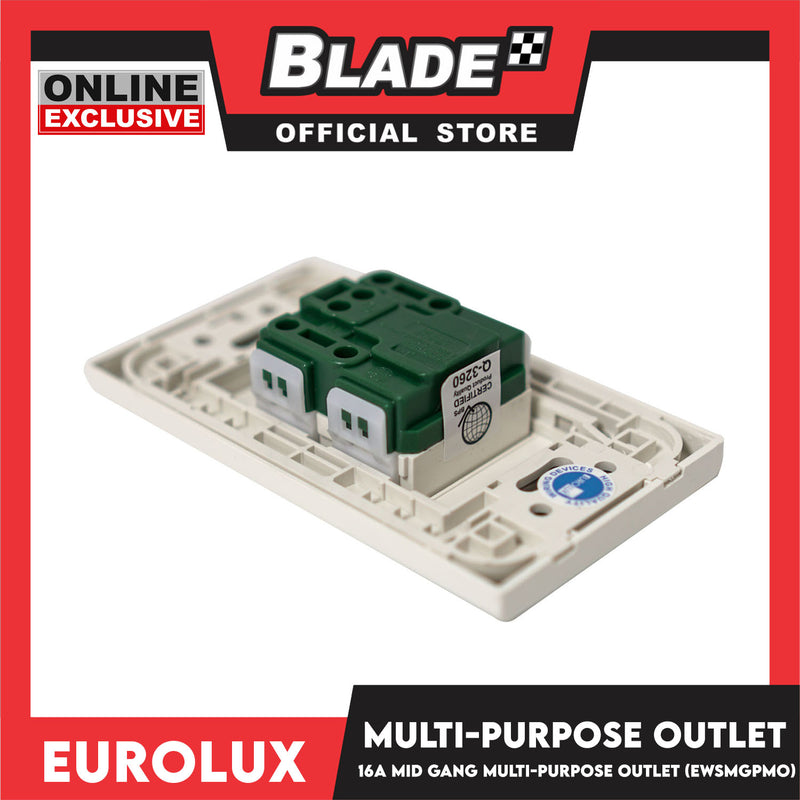Eurolux Wiring Devices Mid Gang Multi-Purpose Outlet EWSMGMPO 16A