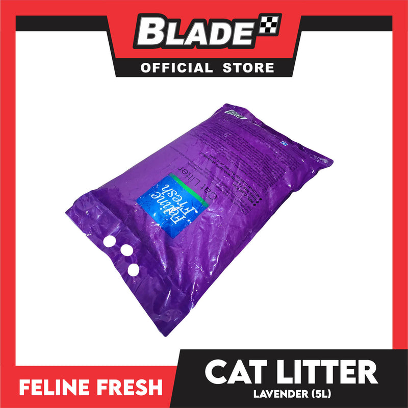 Feline Fresh Cat Litter Sand 5 Liters (Lavender Scent) 99% Dust-Free, High Absorbency, Minimal Tracking For Cats Of All Ages