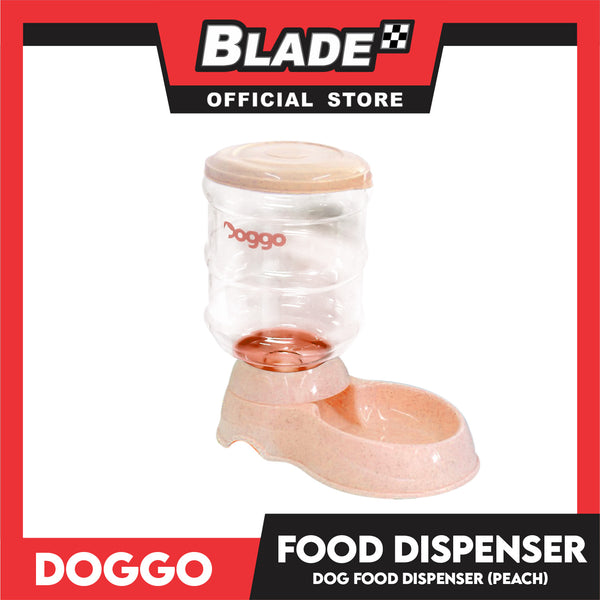 Doggo Dog Food Dispenser (Peach) Pet Feeder