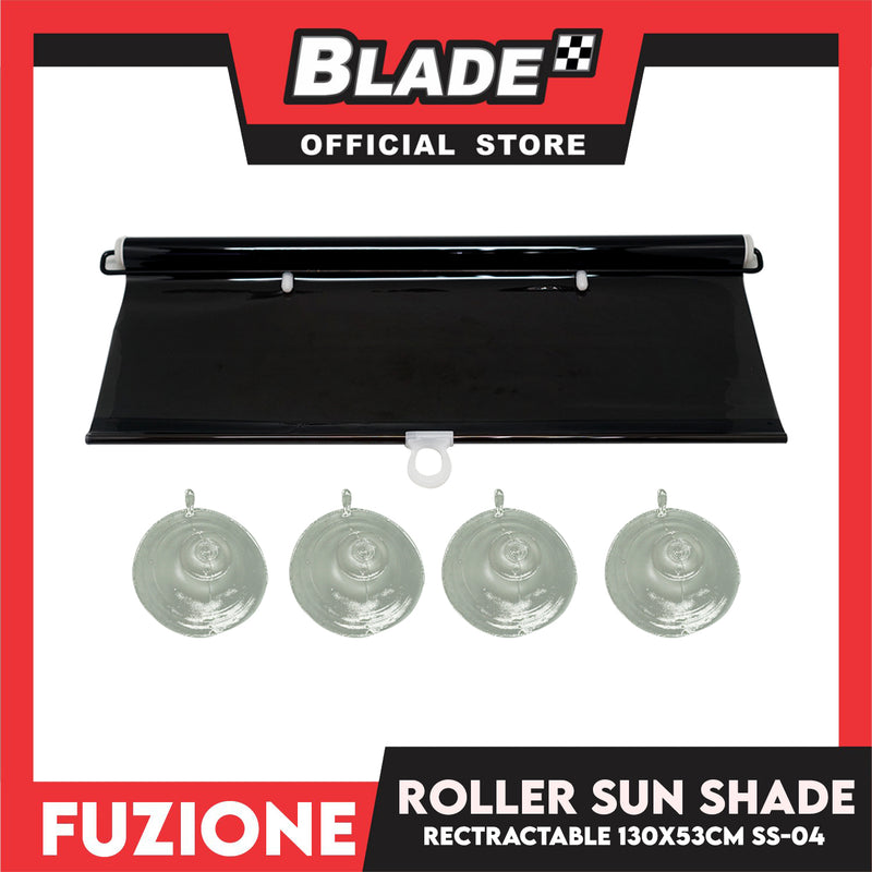 2pcs Fuzion Retractable Roller Sun Shade Tint 130x53cm (Black) FSS-53-M SS-04
