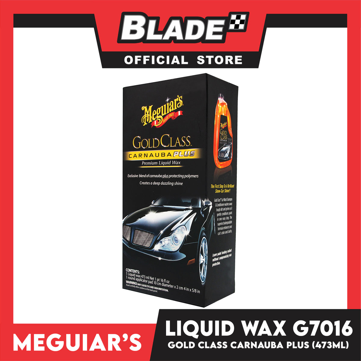 Meguiar's Gold Class Carnauba Plus Liquid Wax G7016 160z