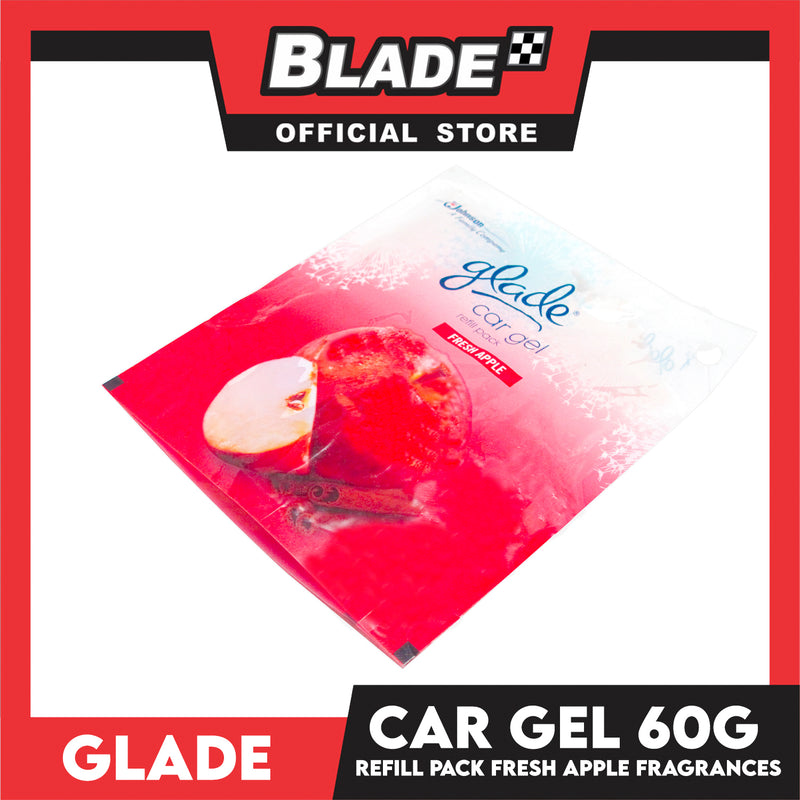 Glade Car Gel Refill Pack, Air Freshener 60g (Fresh Apple)