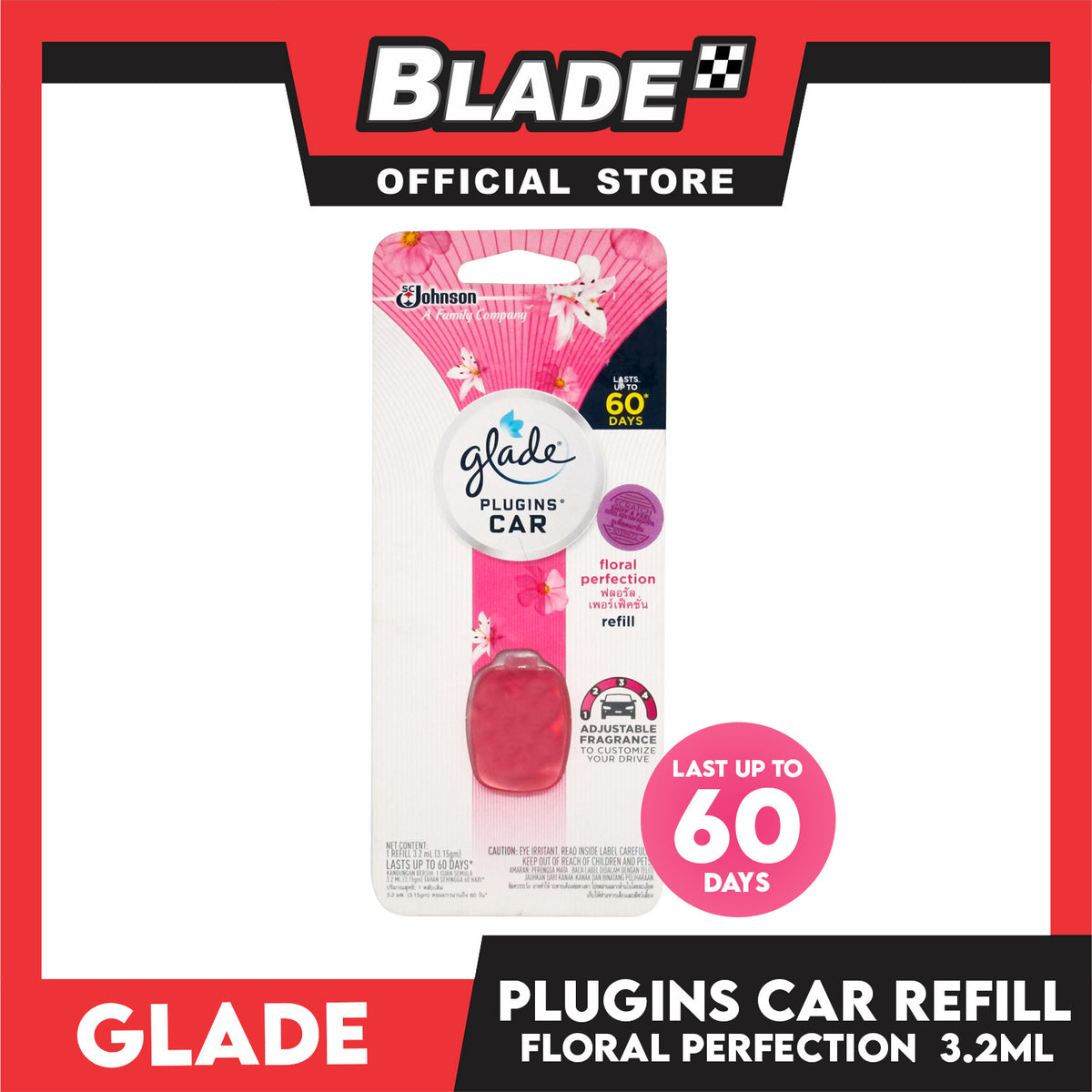 Glade PlugIns Car Air Freshener Floral Protection Refill 1054966 3.2ml