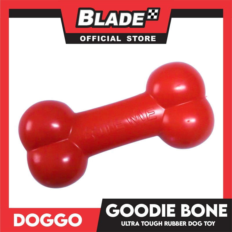 Doggo Tough Goodie Big Bone Design 7 inches Length Ultra Tough Rubber (Red) Dog Toy