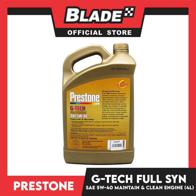 Prestone G-Tech Full Synthetic Gasoline SAE 5W-40 4 Liters