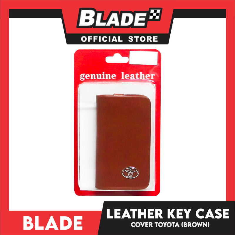 Genuine Leather Key Cover Toyota Brown