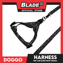 Doggo Harness Leash With Design Medium Size (Black) Harness Leash for Your Puppy