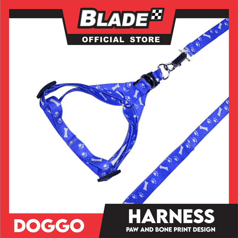 Doggo Harness Leash With Design Large Size (Blue) Harness Leash for Your Puppy