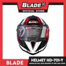 Blade Helmet Modular Full Face HD-701Y (Large) Graphic with Red Line