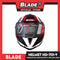 Blade Helmet Modular Full Face HD-701Y (Large) Graphic with Red Line