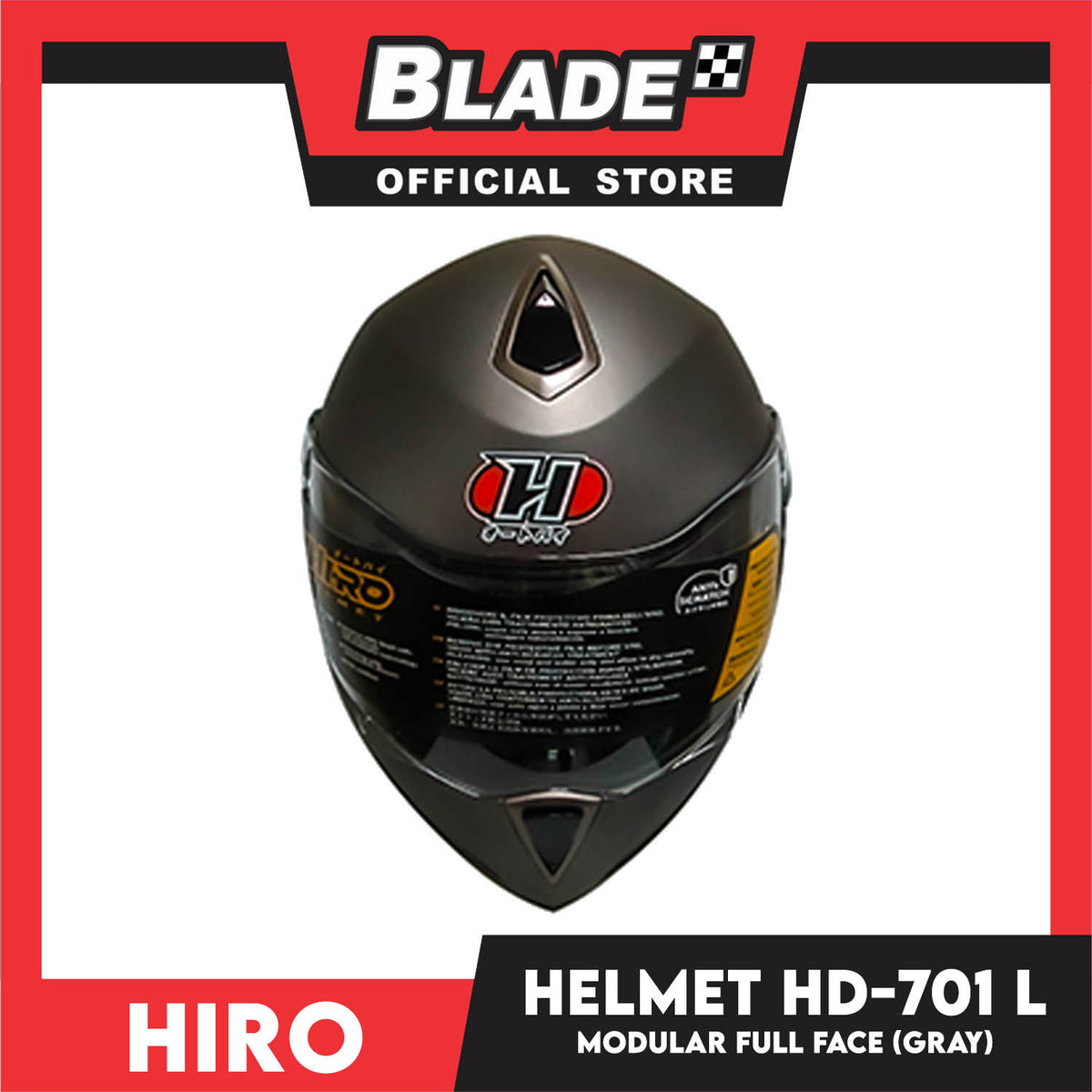 HIRO Helmet HD-701 Gray (Modular) Large