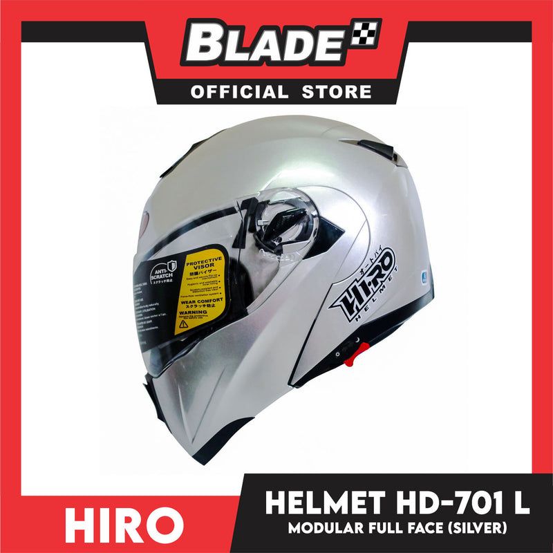 HIRO Helmet HD-701 Silver  (Modular) Large