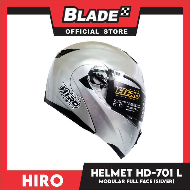 HIRO Helmet HD-701 Silver  (Modular) Large