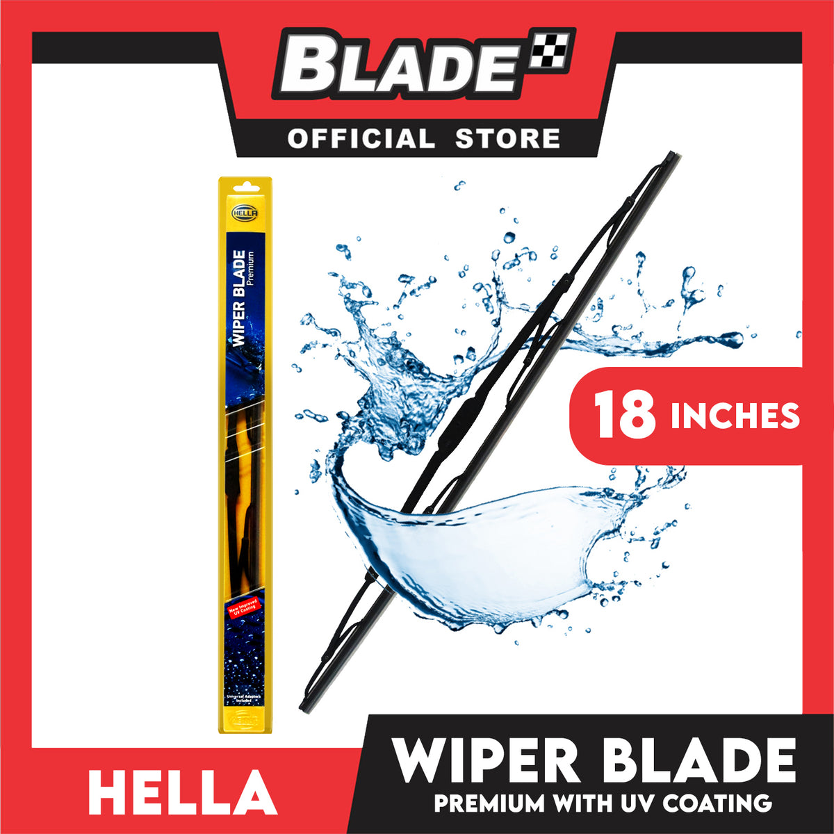 Hella Wiper Blade Premium 18'' for Toyota Corolla, Camry, Land Cruiser, Prado, Honda Civic, City, HRV, Mitsubishi Galant, Lancer, Montero Sport